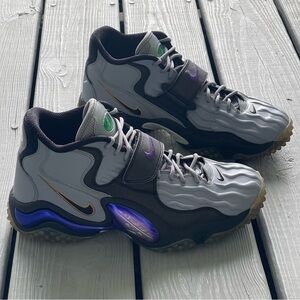Nike Zoom Turf Jet 97 Gray and Black Sneakers with Purple Accents